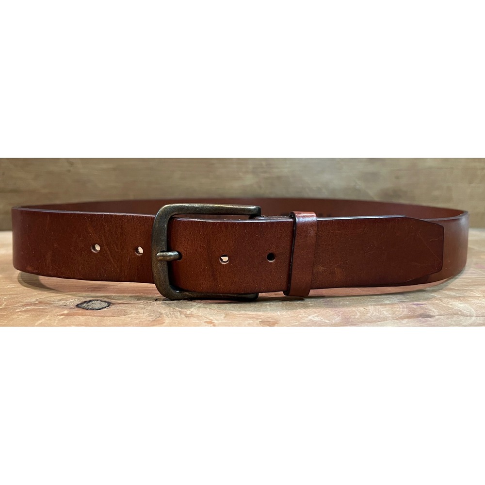 Fabio Corti Men's Cognac Brown Genuine Leather Belt Made in Italy Size 36 90cm